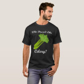 ヘルシーフード野菜セロリ食べ物ー Tシャツ (正面フル)