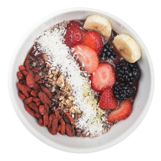 ヘルシーブレックファーストレッドベリーフルーツボウル セラミックノブ (正面)