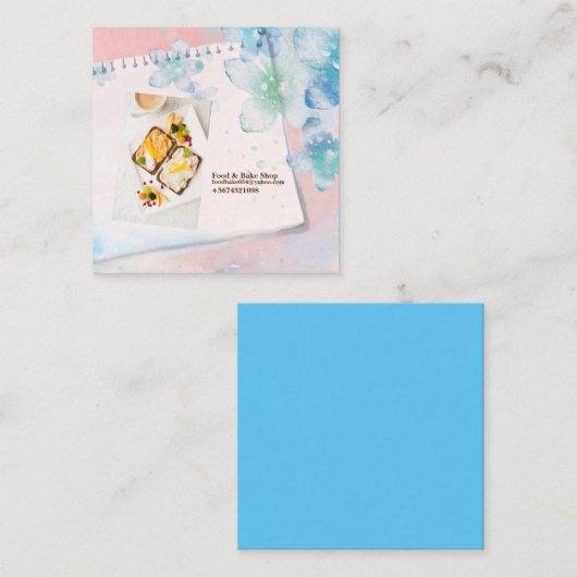 ヘルシーブレッドブレックファースト食品、ベーカーの名刺 スクエア名刺 (正面/裏面)