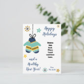 ヘルシーホリデーミッテンズハンドサニタイザギフトカード カード (スタンド正面)