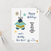 ヘルシーホリデーミッテンズハンドサニタイザギフトカード カード (正面/裏面インサイチュ)