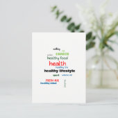 ヘルシーライフスタイルワードクラウド ポストカード (スタンド正面)
