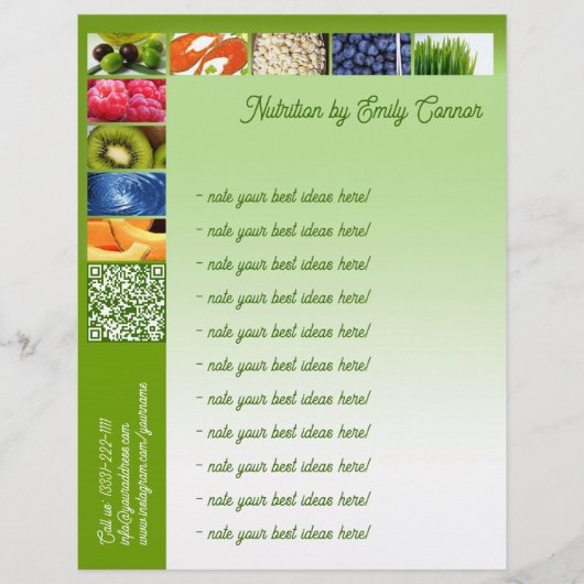 ヘルシーライフ栄養士グリーンデザインレターヘッド レターヘッド (正面)