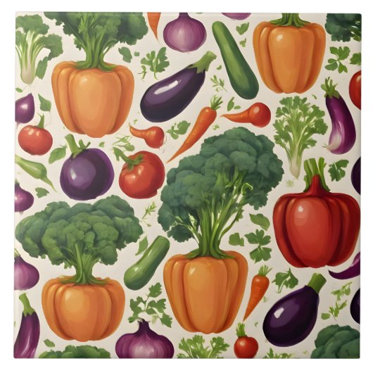 ヘルシー野菜ハッピーフードトレンディーコレクション タイル (正面)