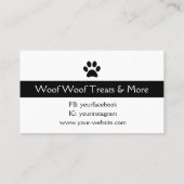 ヘルシー·ホームメード·ドッグが名刺を治療 名刺 (裏面)