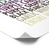 ヘルシ食べ物ーのレインボフルーツと野菜文字 ポスター (角)