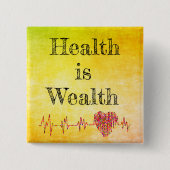 ヘルスは富ボタン 缶バッジ (正面)