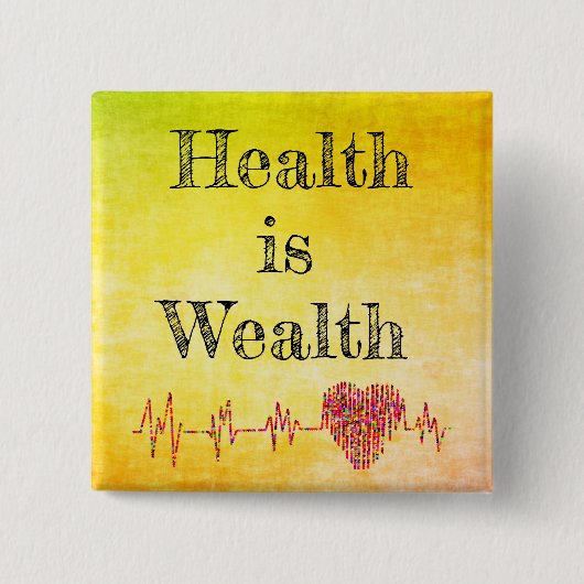 ヘルスは富ボタン 缶バッジ (正面)