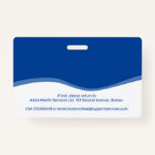 ヘルスエッセンシャルワーカーのフォトIDバーコード バッジ (裏面)