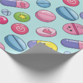 ヘルスケアおよび薬局の笑顔のカプセル ラッピングペーパー (角)