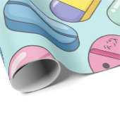 ヘルスケアおよび薬局の笑顔のカプセル ラッピングペーパー (ロールコーナー)