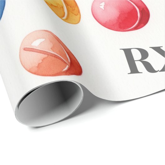 ヘルスケアおよび薬局カラフルのRXピル ラッピングペーパー (ロールコーナー)