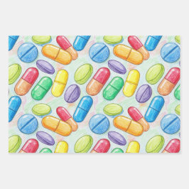 ヘルスケアおよび薬局カラフルカプセル ラッピングペーパーシート