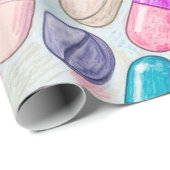 ヘルスケアおよび薬局ピンクグレーパープルカプセル ラッピングペーパー (ロールコーナー)