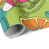 ヘルスケアおよび薬局レトロオレンジ ラッピングペーパー (ロールコーナー)