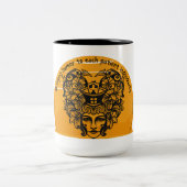 「ヘルスケアにユーモアを吹き込む私たちのポッドキャストは、 ツートーンマグカップ (中央)