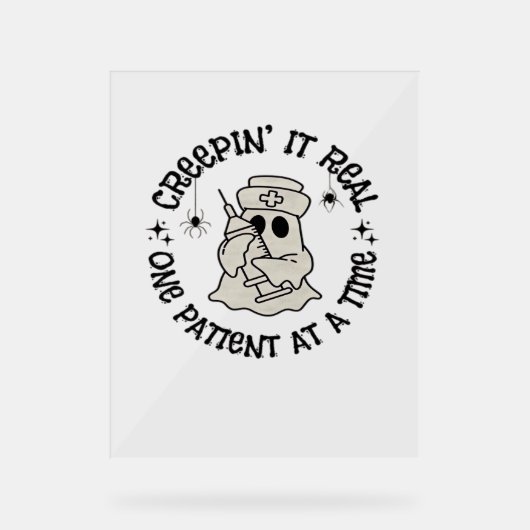 ヘルスケアのハロウィン、1人の患者実在に忍び寄る アクリルサイン (正面)