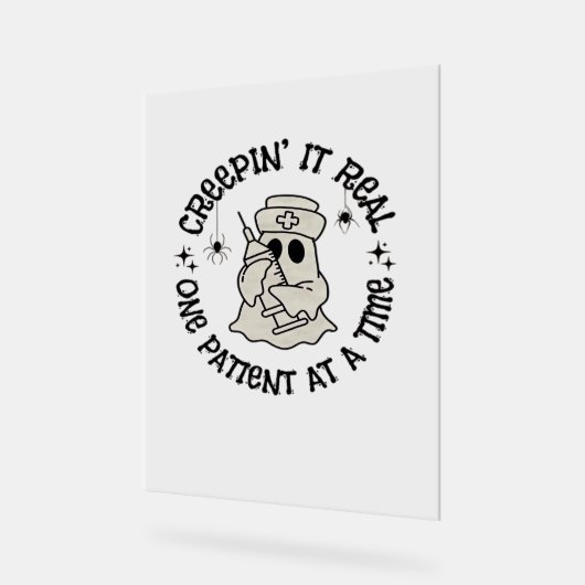 ヘルスケアのハロウィン、1人の患者実在に忍び寄る アクリルサイン (傾斜)