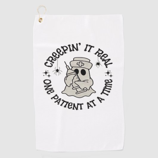 ヘルスケアのハロウィン、1人の患者実在に忍び寄る ゴルフタオル (正面)