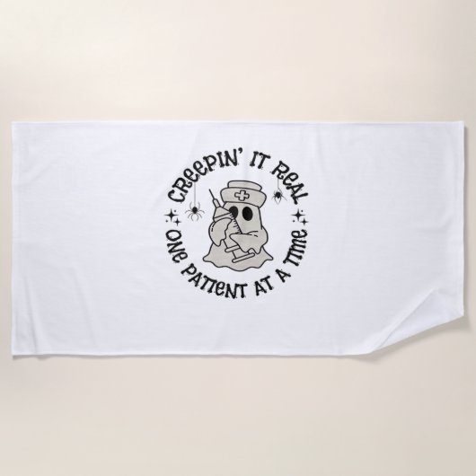 ヘルスケアのハロウィン、1人の患者実在に忍び寄る ビーチタオル (正面)