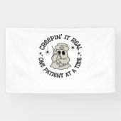 ヘルスケアのハロウィン、1人の患者実在に忍び寄る 横断幕 (横)