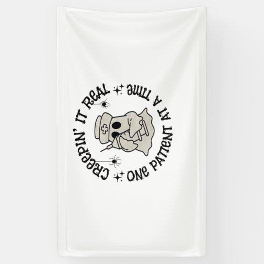 ヘルスケアのハロウィン、1人の患者実在に忍び寄る 横断幕 (縦)