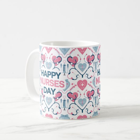 ヘルスケアのヒーローを讃える：ナースの日の芸術と贈り物 コーヒーマグカップ (正面左)