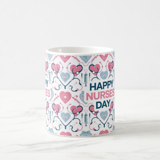 ヘルスケアのヒーローを讃える:ナースの日の芸術と贈り物 コーヒーマグカップ (中央)