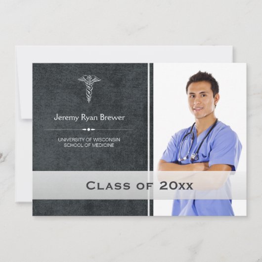ヘルスケアの医学の卒業の写真の発表 案内状 (正面)