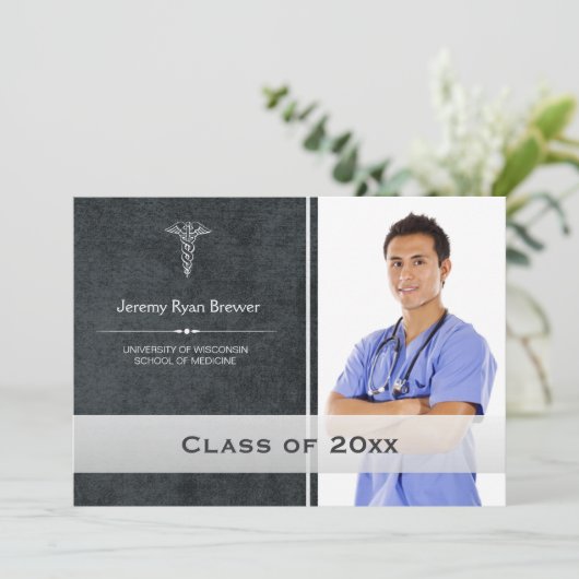 ヘルスケアの医学の卒業の写真の発表 案内状 (スタンド正面)