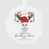 ヘルスケアの英雄、2020年のトナカイの仮面 オーナメント (正面)