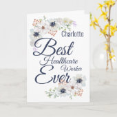 ヘルスケアカスタムワーカーの感謝ありがとう カード (黄色い花)