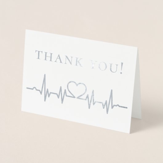 ヘルスケアスタッフのハートビートに感謝 箔カード (正面)