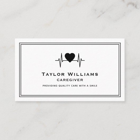 ヘルスケアハートビートパルスハートEKG ECG介護者 名刺 (正面)