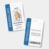 ヘルスケアパーソナライズされたスタッフの青ID バッジ (正面&裏面)