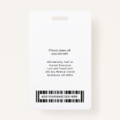 ヘルスケアビジネスロゴ従業員の写真IDカスタム バッジ (裏面)