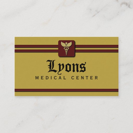 ヘルスケアメディカルドクターカドゥセウス・マスタードと赤 名刺 (正面)