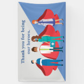 ヘルスケアワーカーに感謝の意を表すヒーロードクターナース 横断幕 (縦)