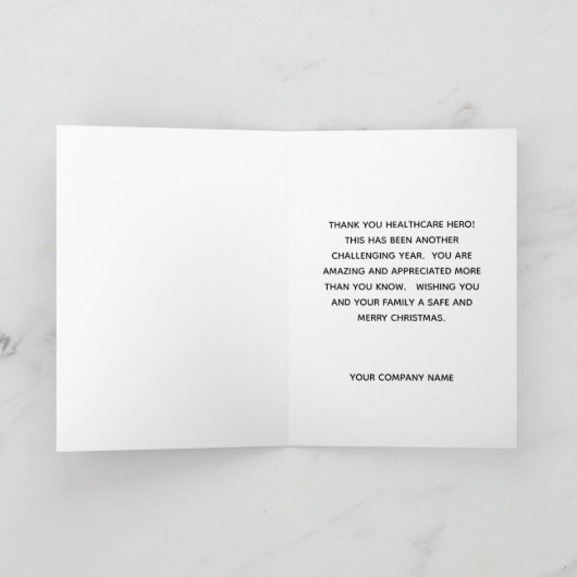 ヘルスケア企業のクリスマス感謝のロゴ シーズンカード (内部)