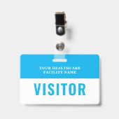 ヘルスケア会社のフォトビジターID バッジ (正面 (クリップ付))