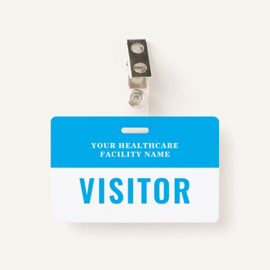 ヘルスケア会社のフォトビジターID バッジ (正面クリップ)