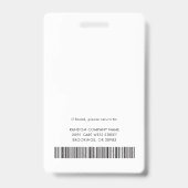 ヘルスケア会社ロゴスタッフ従業員の写真ID バッジ (裏面)