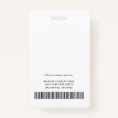 ヘルスケア会社ロゴスタッフ従業員の写真ID バッジ (裏面)