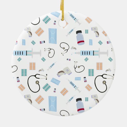 ヘルスケア医師の医療供給パターン セラミックオーナメント (裏面)