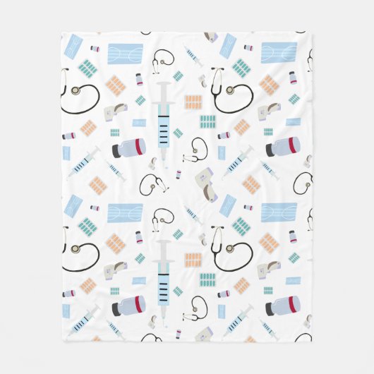 ヘルスケア医師の医療供給パターン フリースブランケット (正面)