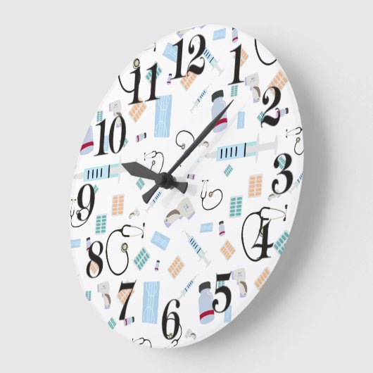 ヘルスケア医師の医療供給パターン ラージ壁時計 (傾斜)