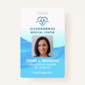 ヘルスケア医療ハートロゴアクアフォトナースID バッジ (正面)