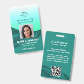 ヘルスケア医療ハートロゴグリーンフォトナースID バッジ (正面&裏面)