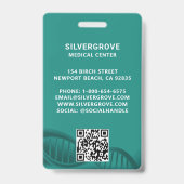 ヘルスケア医療ハートロゴグリーンフォトナースID バッジ (裏面)