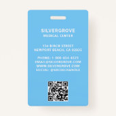 ヘルスケア医療ハートロゴブルー写真ナースID バッジ (裏面)